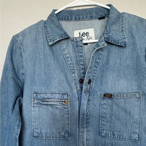 Lee Vintage Modern Denim Jean Union Alls Coveralls Jumpsuit Heart Patch small - Picture 4 of 15